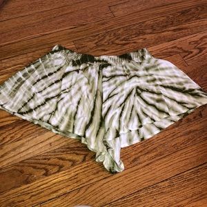 Forever 21 Tie Dye Shorts Green White Small